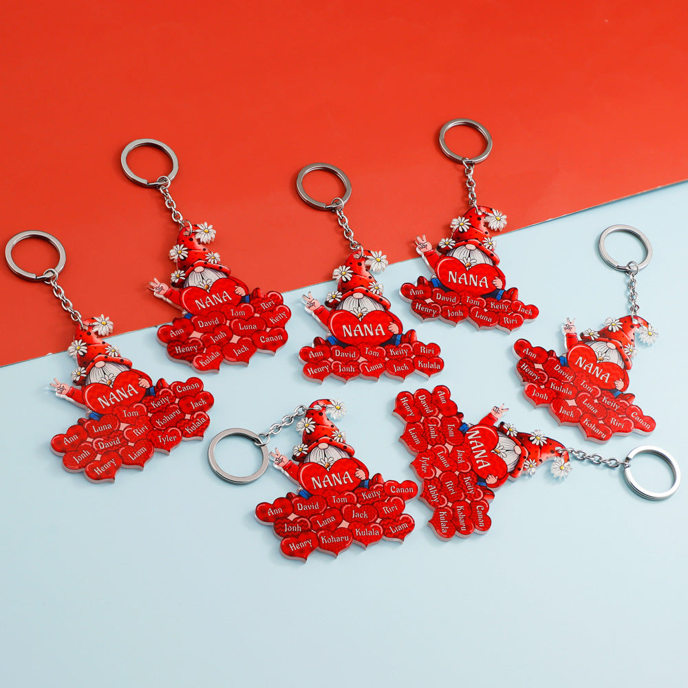 Wholesale Acrylic Stainless Steel Keychain Christmas Halloween Thanksgiving