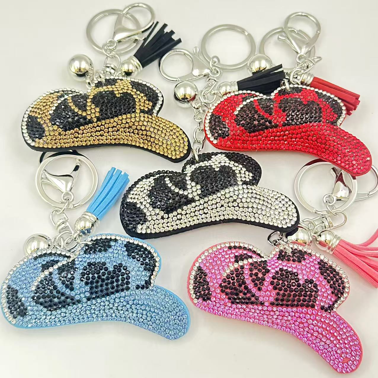 Wholesale Western Leopard Diamond Crystal Keychain