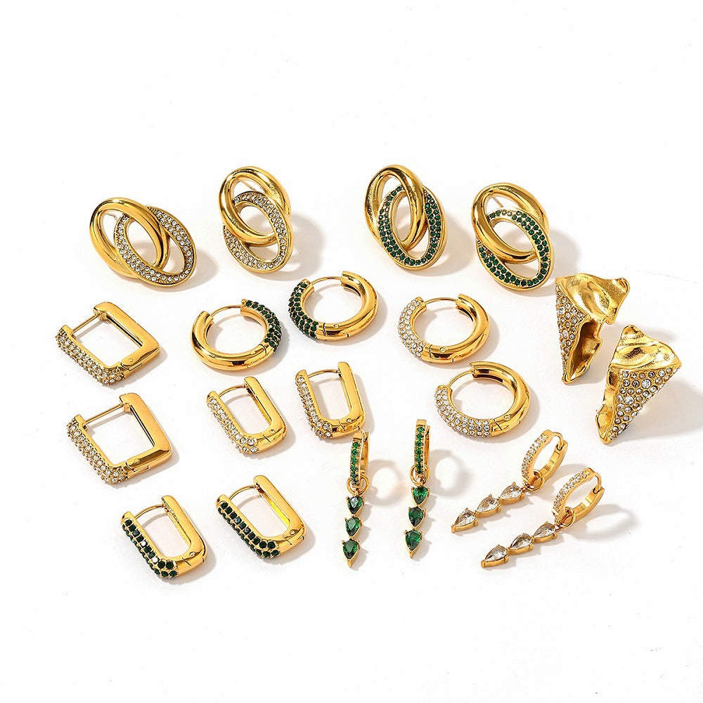 Wholesale Stainless steel and titanium steel earrings  geometric earrings