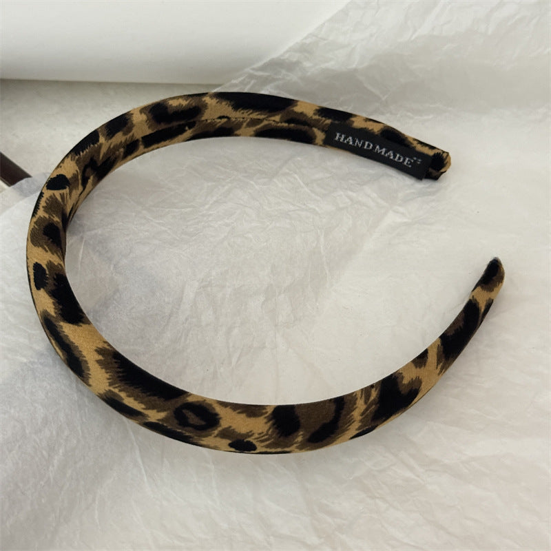 Wholesale Retro Leopard Print Sponge Hair Hoop Fashion All-match Headband Hair Ring