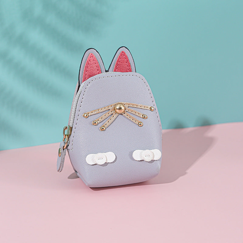 Wholesale PU Cartoon Cat Coin Purse Keychain