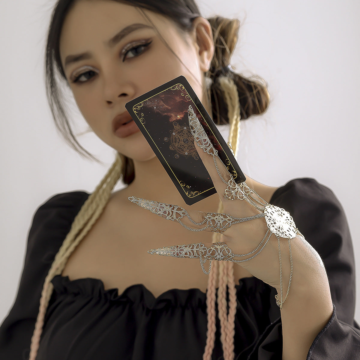 Wholesale Gothic  mitten tapered tassel nail bracelet