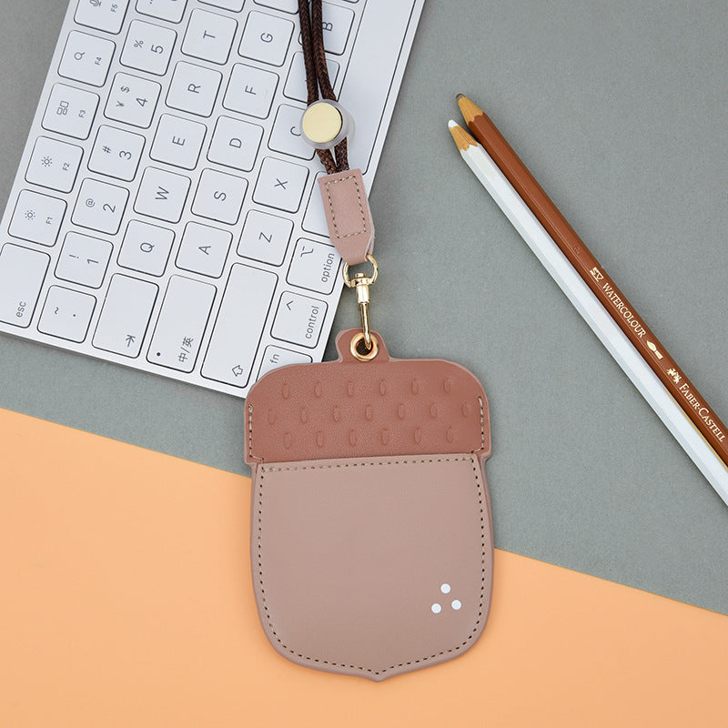 Wholesale Cartoon Fruit ID Leather Lanyard Card Holder Key Chain