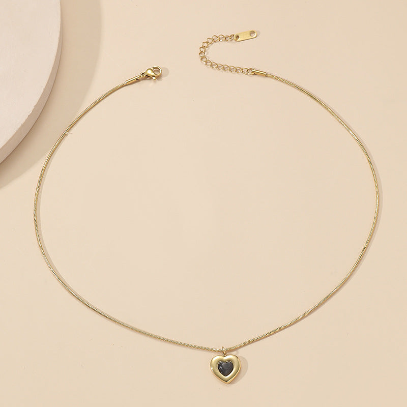 Wholesale Vintage Love Titanium Steel Necklace Clavicle Chain