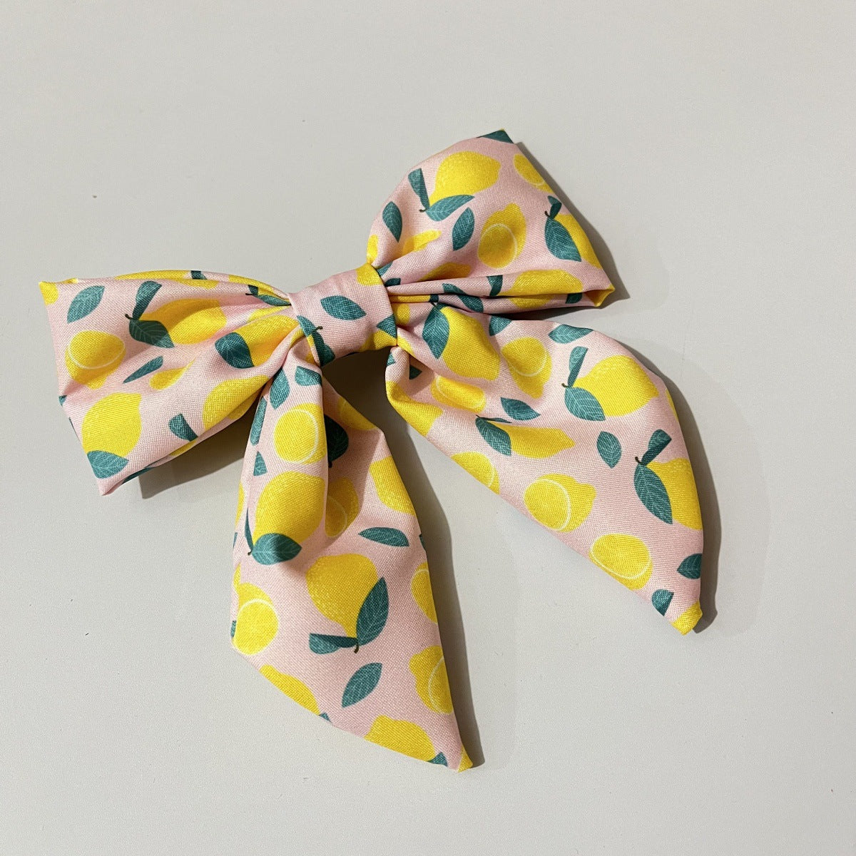 Wholesale Fabric lemon knotted bow hair clip