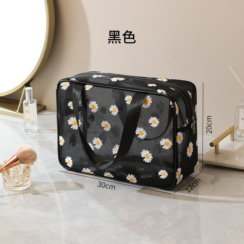 Wholesale Daisy Mesh Breathable Toiletry Bag