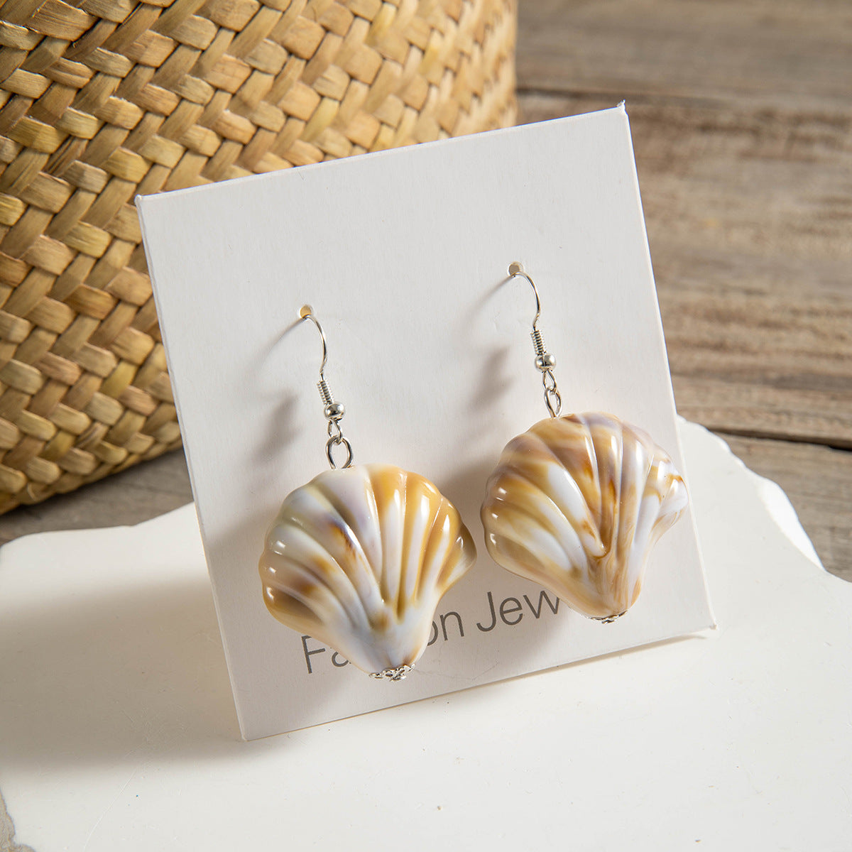 Wholesale 10pcs  Vintage Beach Style Conch Shell Acrylic Earrings