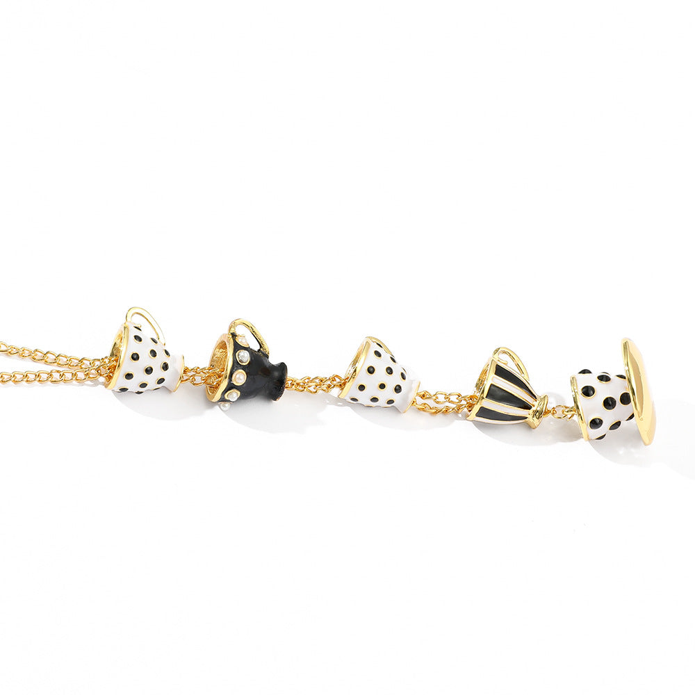 Wholesale Enamel Teacup Alloy Necklaces