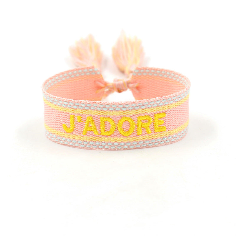 Wholesale Simple Hand Woven Tassel Polyester Bracelet