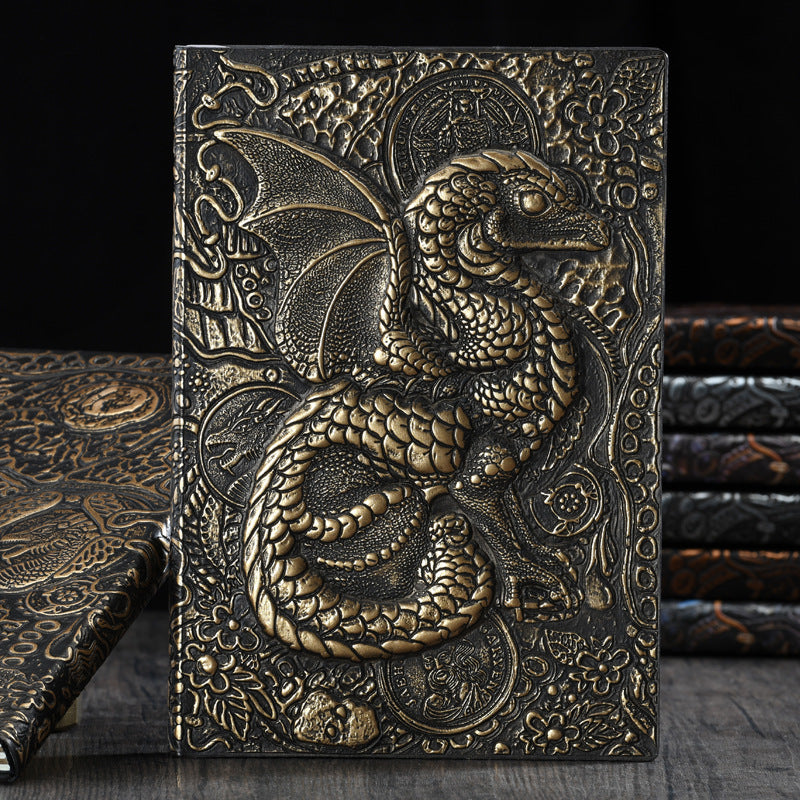 Wholesale PU Dinosaur Retro Relief Notebook A5 Relief Three-dimensional Hand Ledger