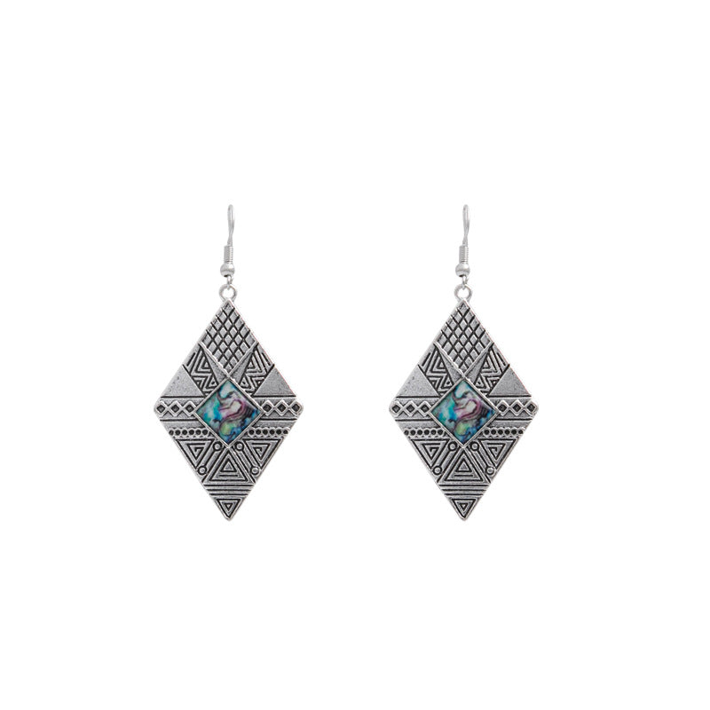 Wholesale Geometric Quadrilateral Alloy Earrings