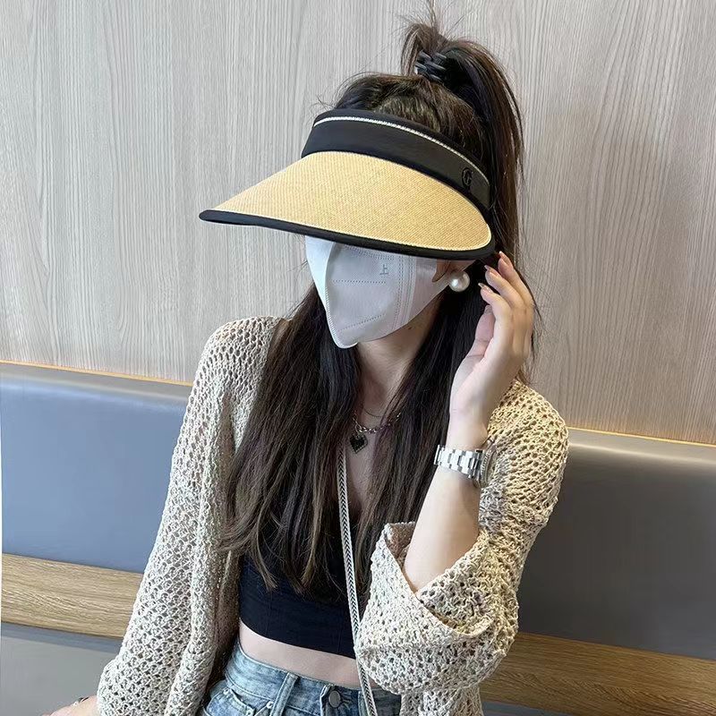 Wholesale of Empty Top Sunshade Straw Woven Sunscreen Hats