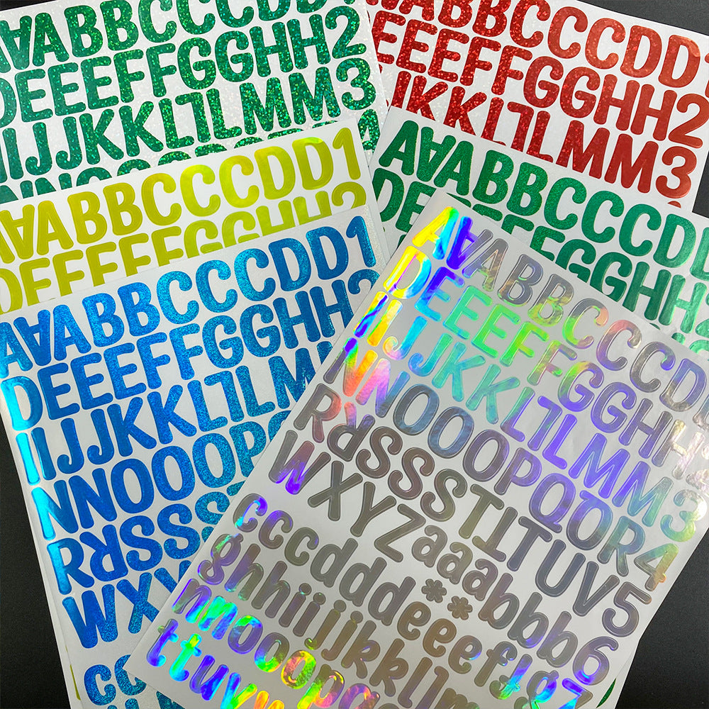 Wholesale 30PCS/PACK Self-adhesive 1-inch Self-adhesive Laser Vinyl Mailbox Alphanumerical Stickers