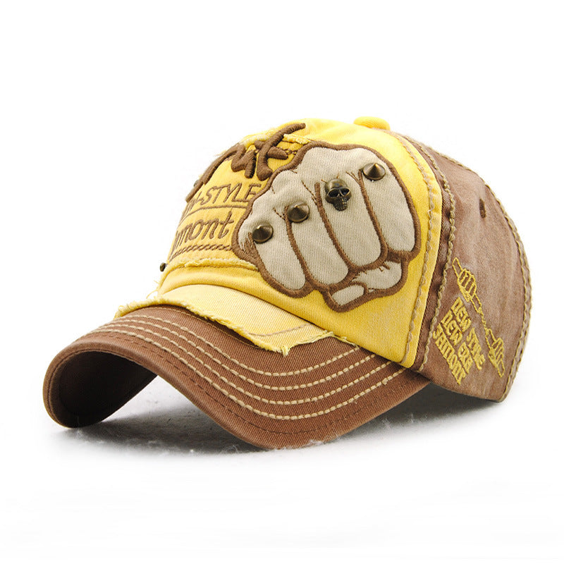 Wholesale Fist Baseball Cap Men's and Women's Letter Rivet Casual Peaked Cap