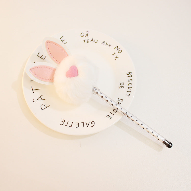 Wholesale Rabbit Fur Ball Plastic Pens