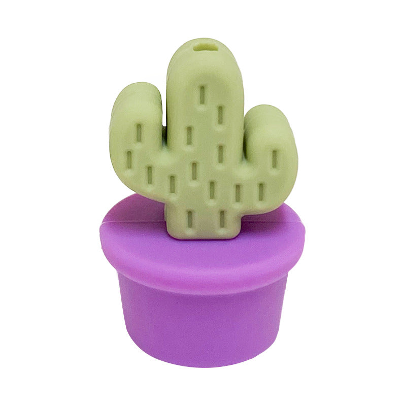 Wholesale of 10PCS Mini Cactus Silicone Beads