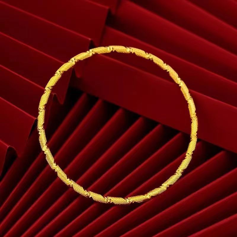 Wholesale Vietnam Sand Gold 3mm Copper Gold Plated Closed Bracelet
