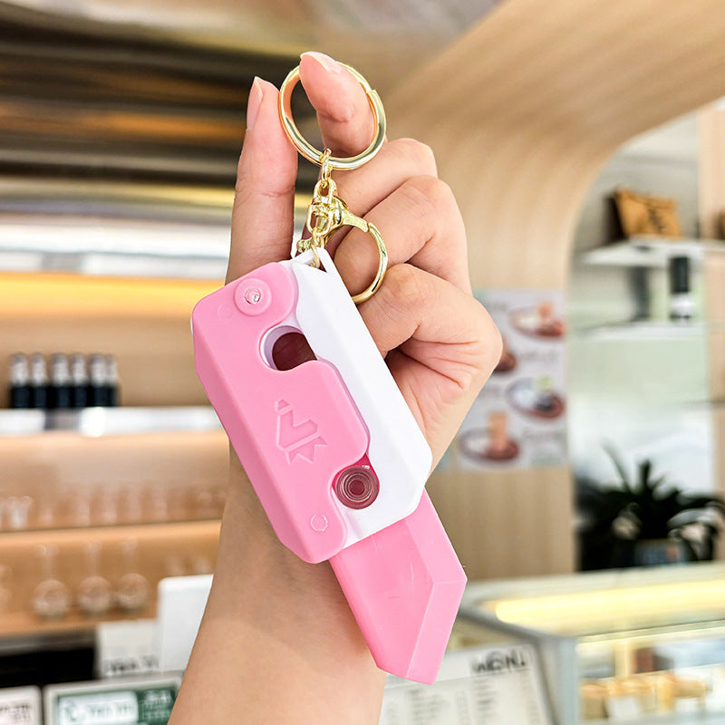 Wholesale Cartoon Quicksand Acrylic Radish Knife Decompression Toy Keychain