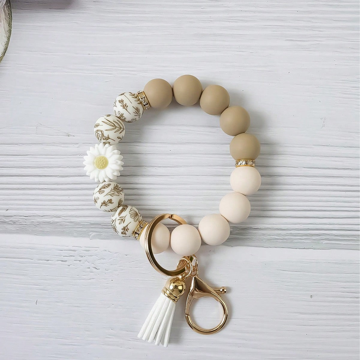 Wholesale  Silicone Bead Bracelet Keychain