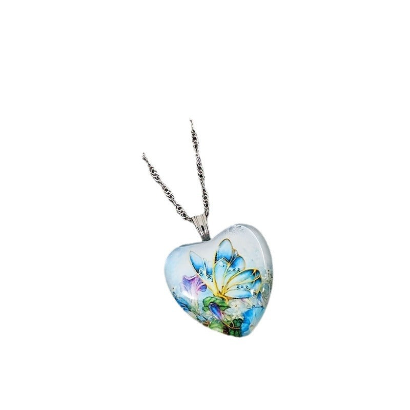 Wholesale Vintage Style Butterfly Heart Pendant Necklace