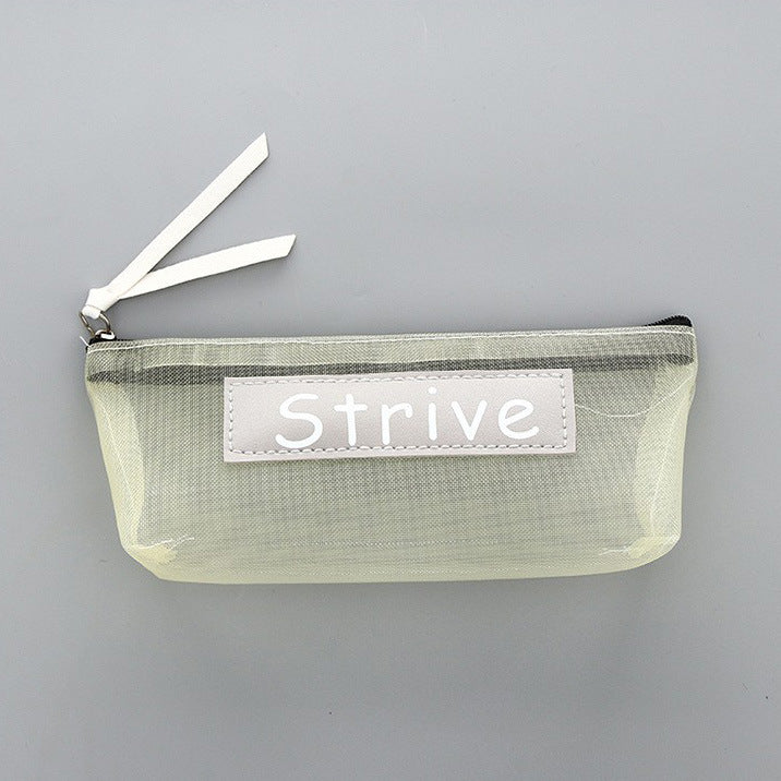 Wholesale Simple Transparent Mesh Polyester Pencil Case