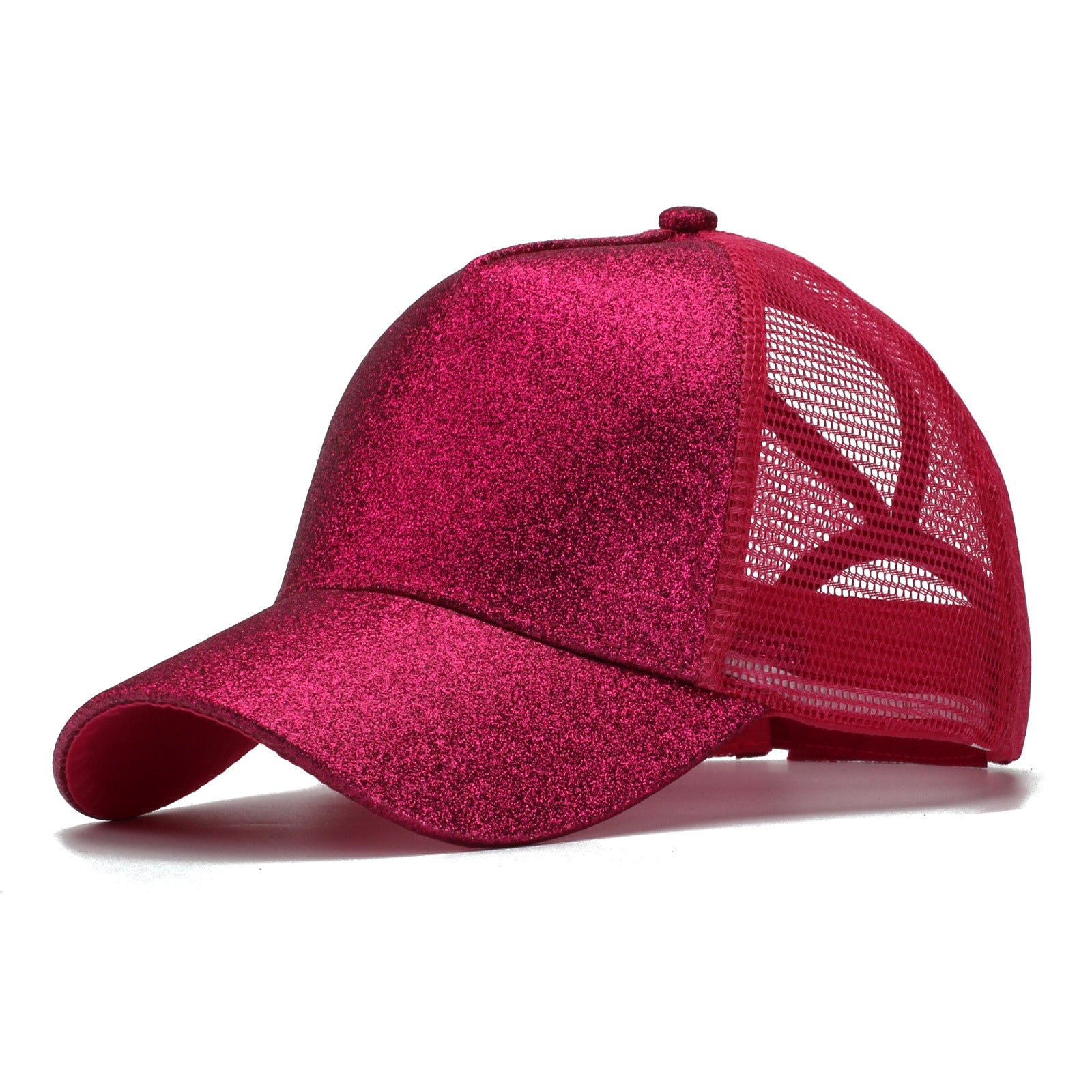 Wholesale Glitter Ponytail Baseball Mesh Cap