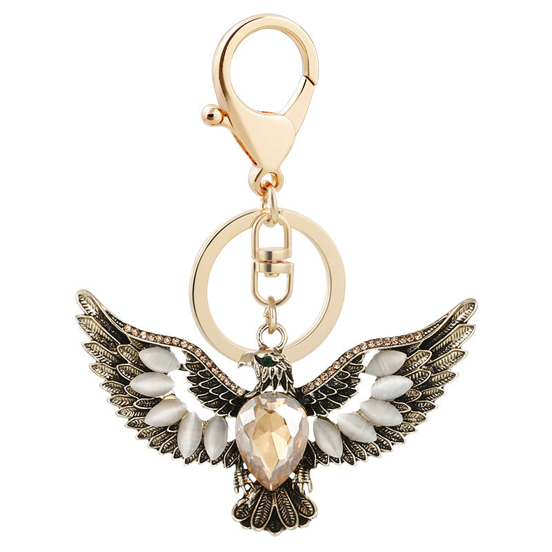 Wholesale creative Opal eagle wing retro key chain car key