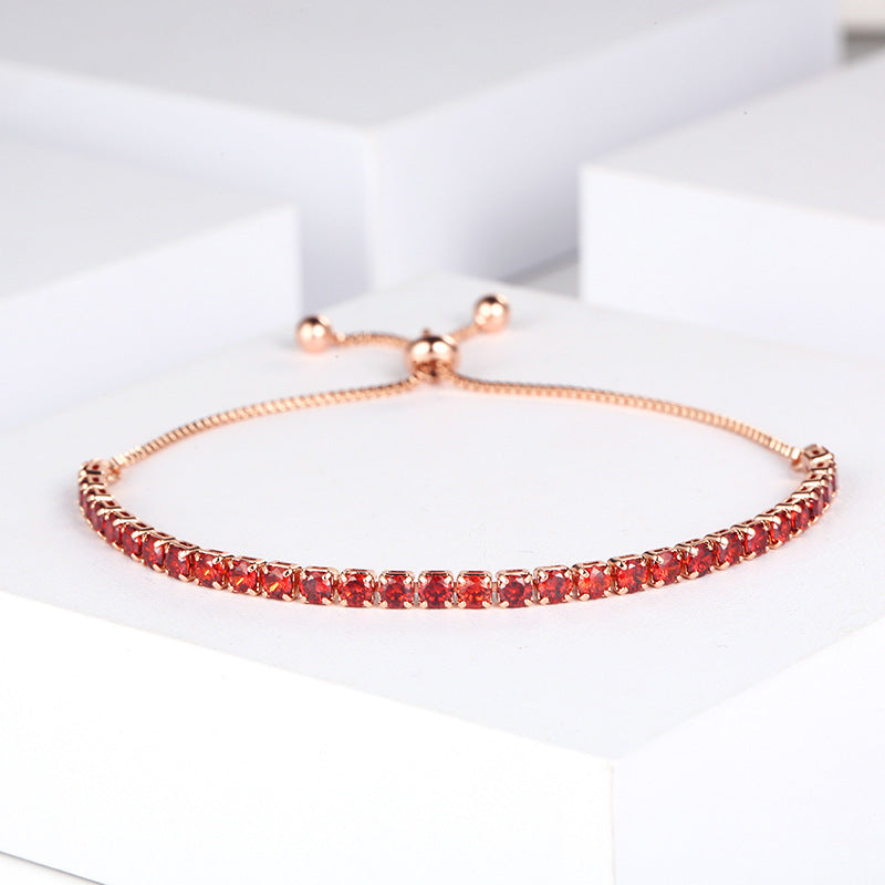 Wholesale Diamond Colored Zircon Single Row Tennis Bracelet