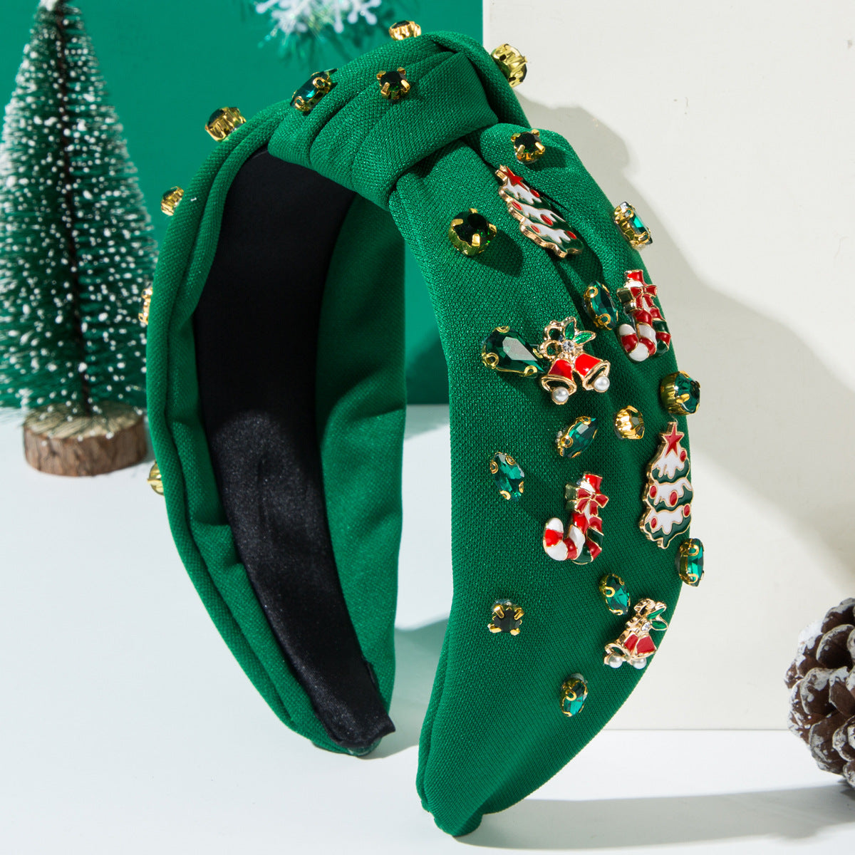 Wholesale Hot Selling Christmas Red and Green Alloy Three-dimensional Christmas Series Hair Accessories