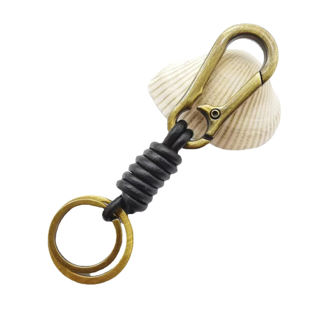 Wholesale metal lobster clasp personalized punk retro car alloy cowhide woven key chain