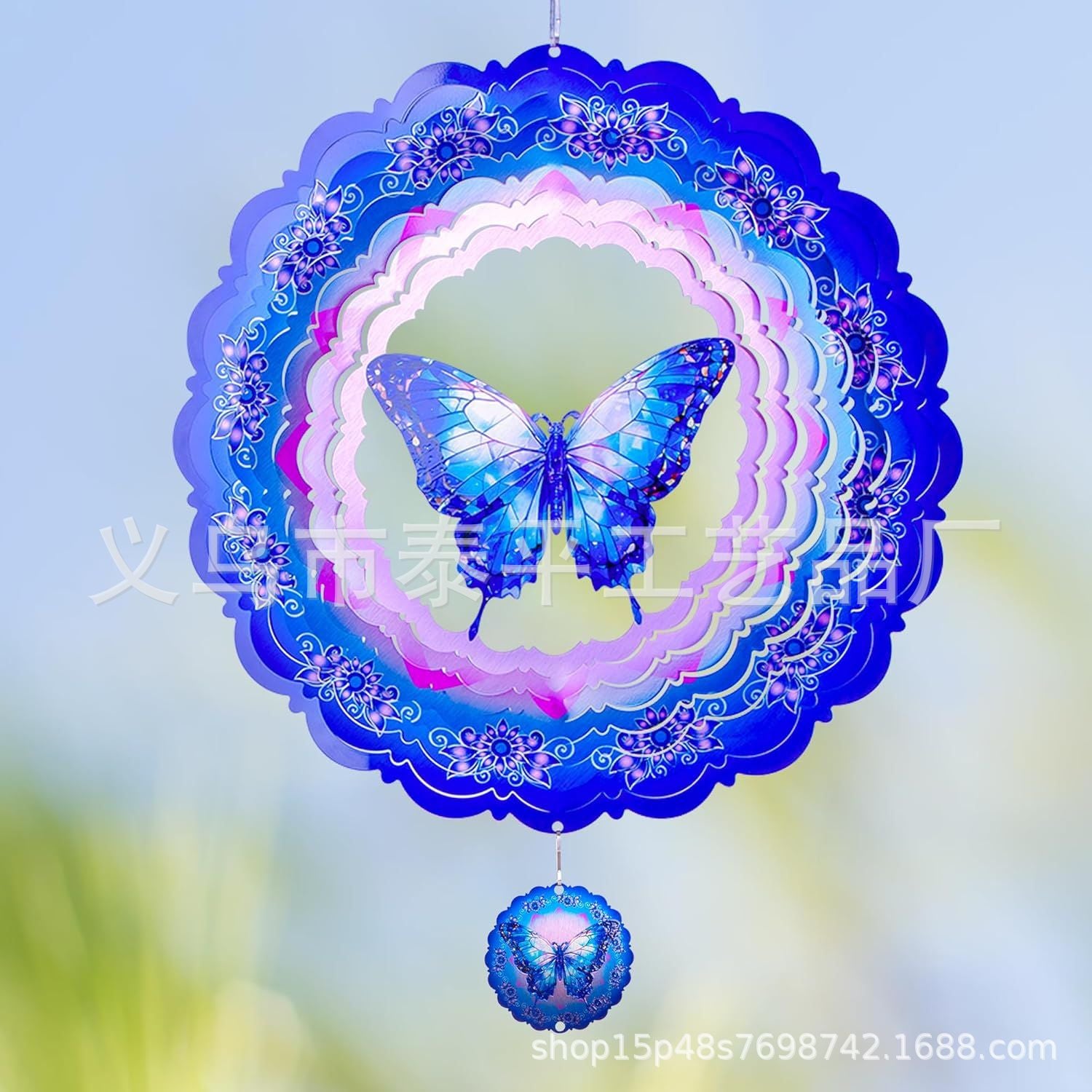 Wholesale animal wind-turning ornaments outdoor 3D rotating wind chimes