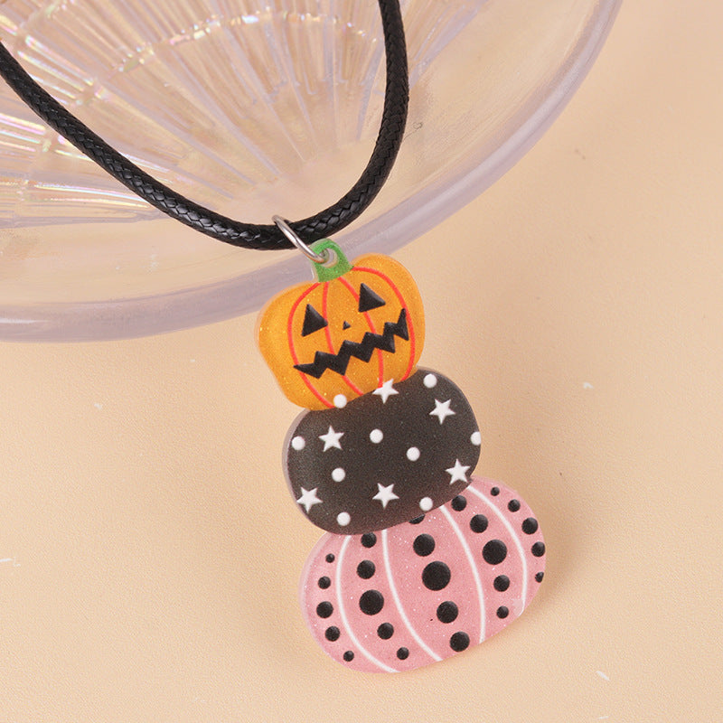 Wholesale Hot Sale Halloween Series Cartoon Fun Ghost Pumpkin Necklace