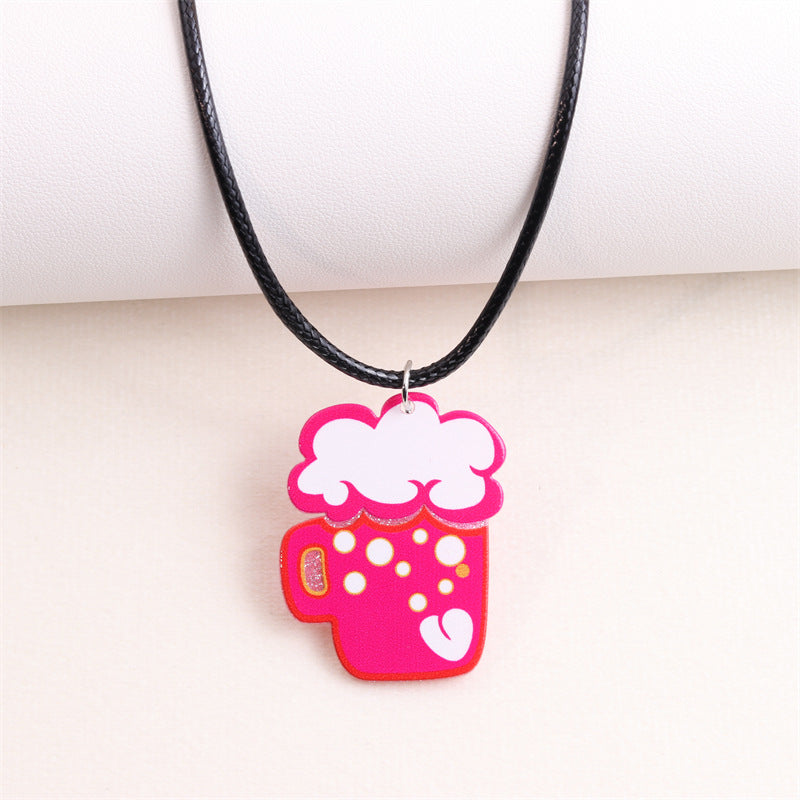 Wholesale Valentine's Day Sweater Hat Acrylic Necklace