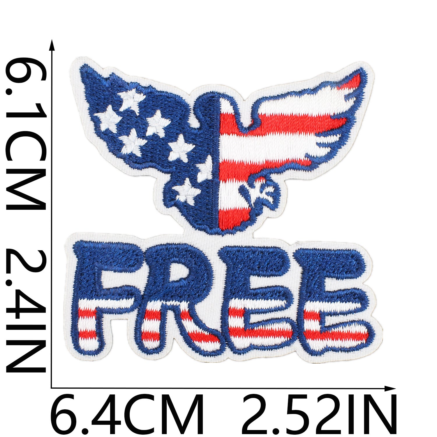 Wholesale Independence Day Flag Torch Patch Bag Embroidery Sticker Eagle