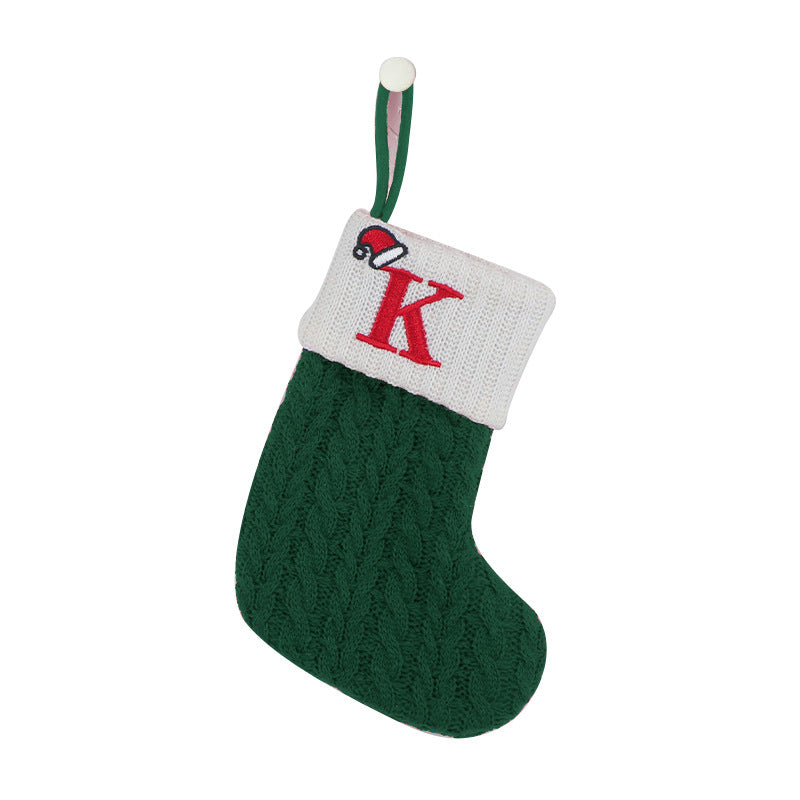 Wholesale Knitted Socks Embroidered Letters Children's Candy Gift Bag Ornaments