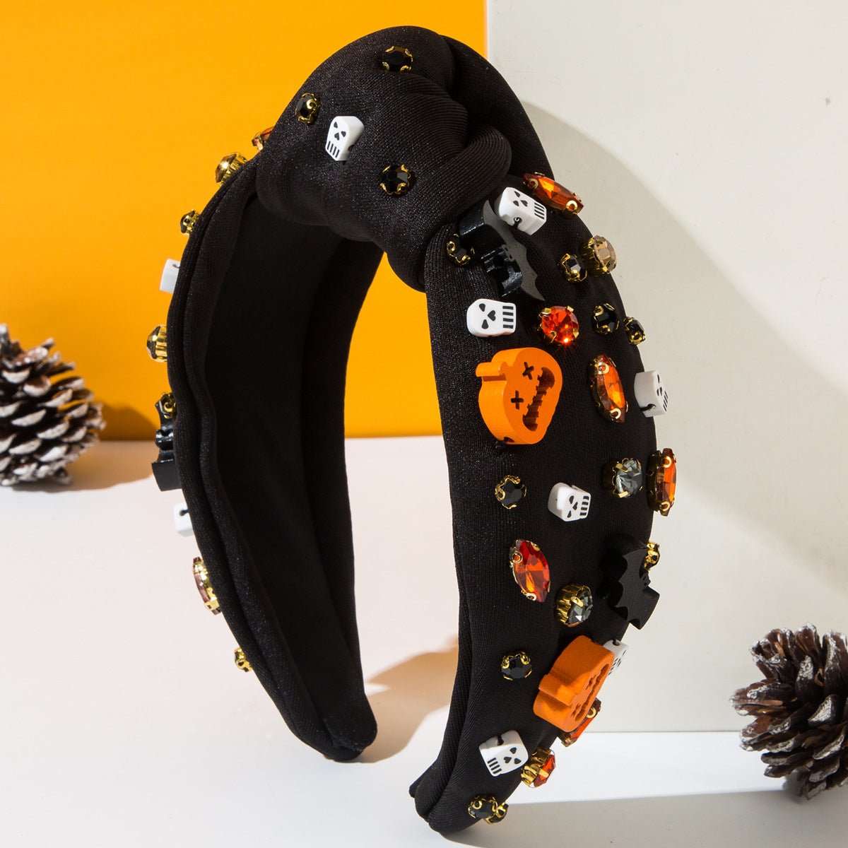 WholesalePopular Halloween Headband Creative Black and White Ghost Bat Personality Party Holiday Hair Accessories