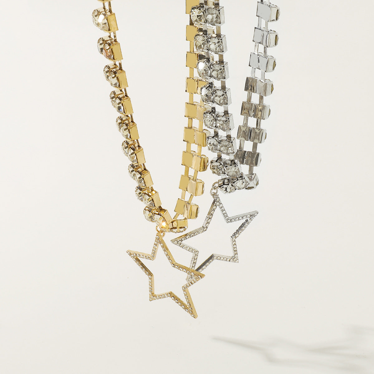 Wholesale Five-pointed Star Diamond Necklace Clavicle Chain