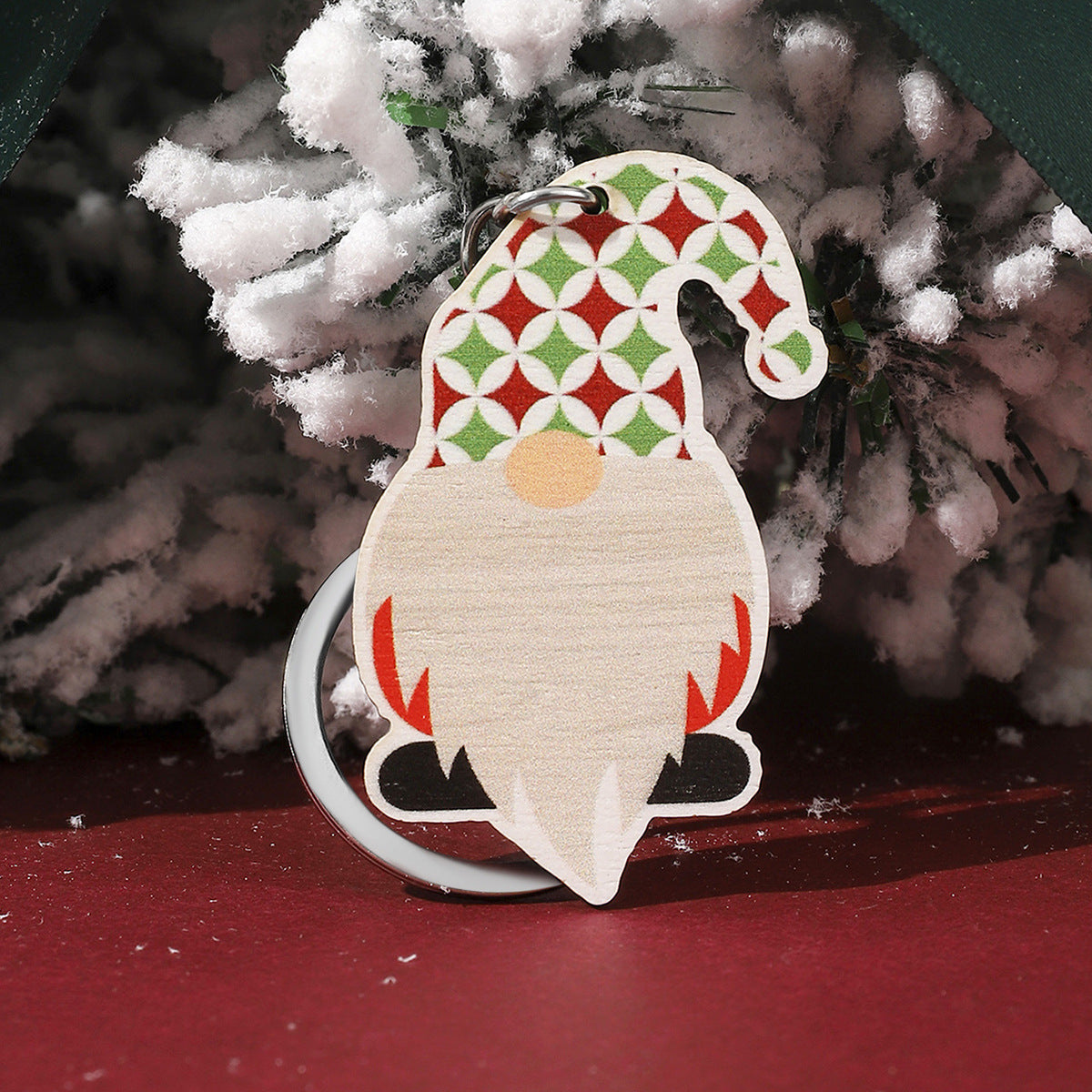 Wholesale Christmas Wooden Santa Claus DIY Writable Keychain