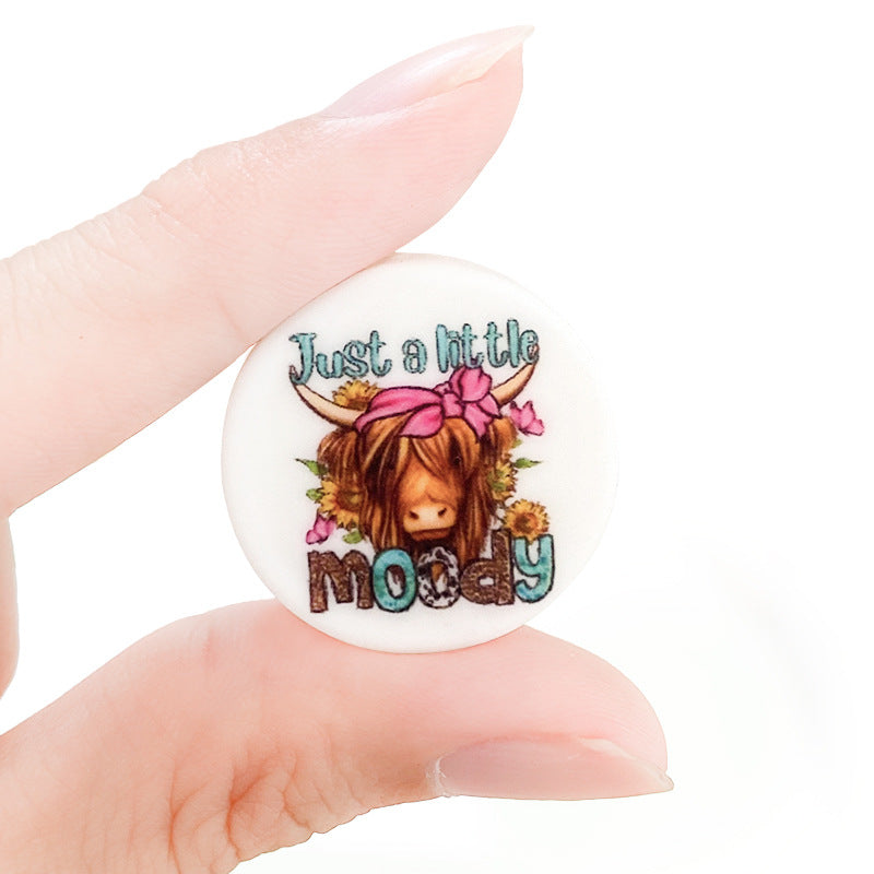 Wholesale 10pcs/pack Silicone Printing Color Printing Focal beads