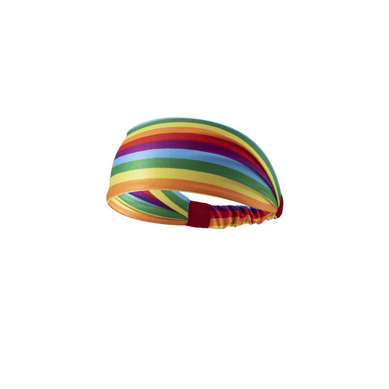 Tela al por mayor Amazon Rainbow Sport Diadema