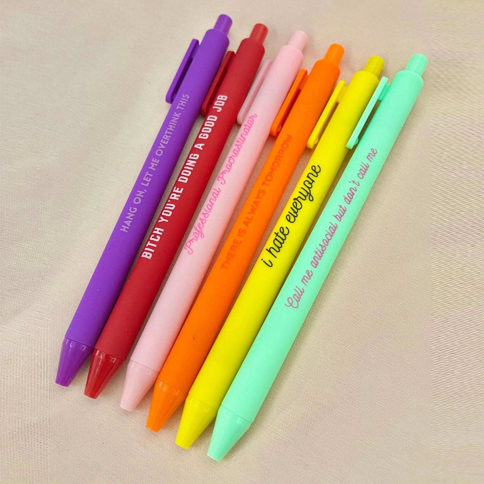 Mayorista 6pcs/set Plasias divertidas de plástico Palabras sucias