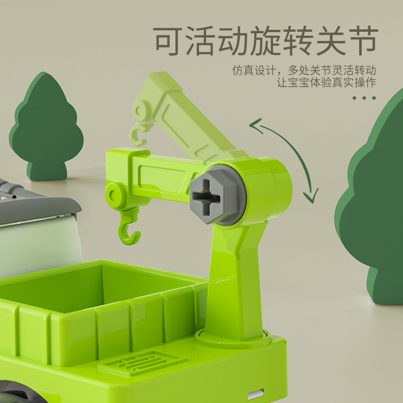 Wholesale Children's Disassembly and Assembly Sanitation Dump Truck Sliding Garbage Truck Set DIY Toys