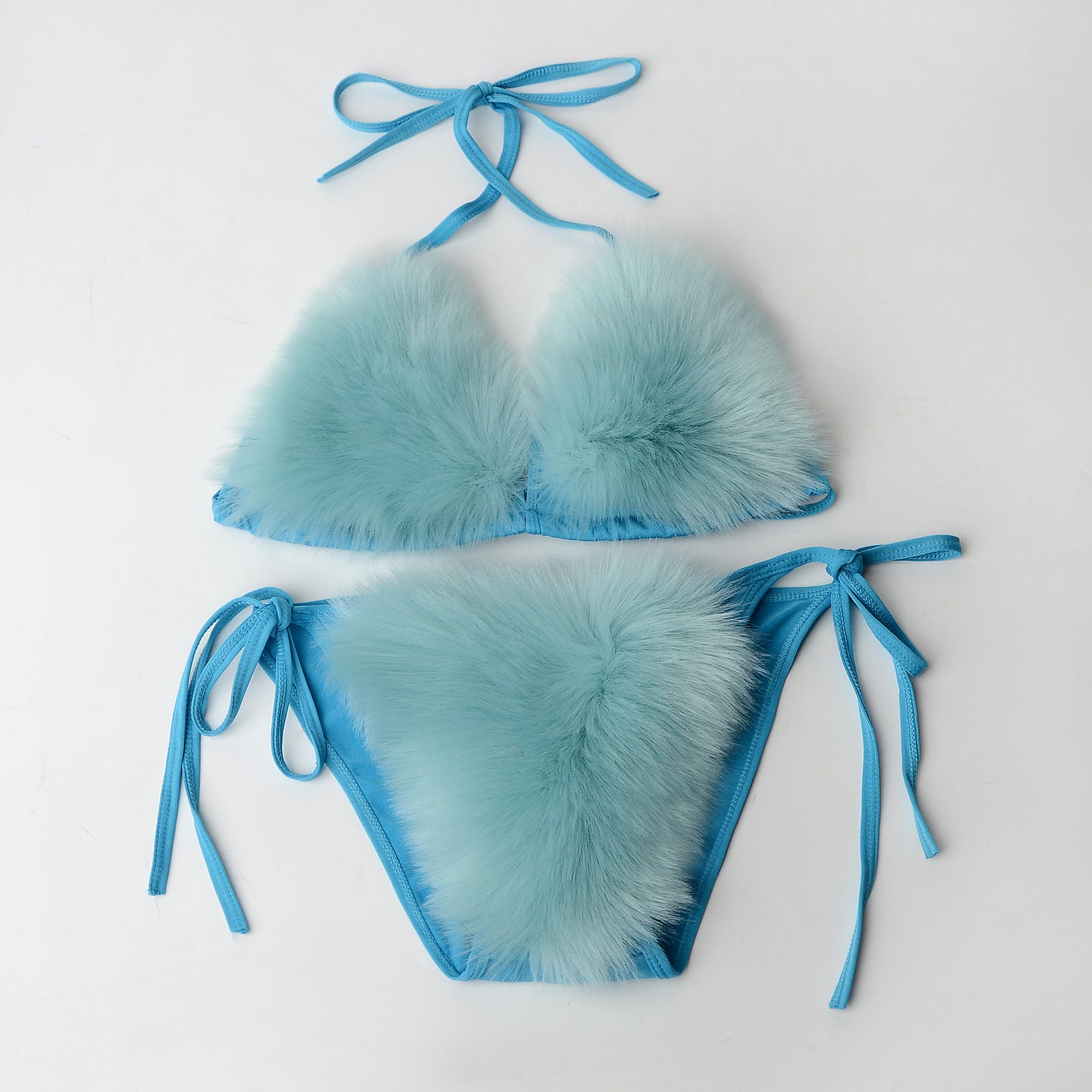 Wholesale Solid Color Bikini Plush Swimwear