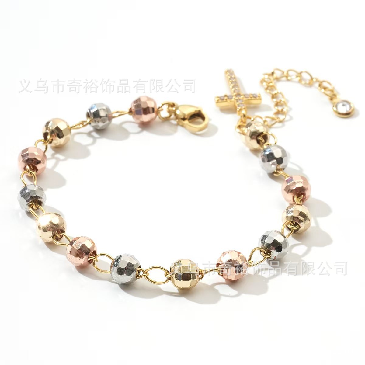 Wholesale Three-color electrophoresis laser beads ladies bracelet