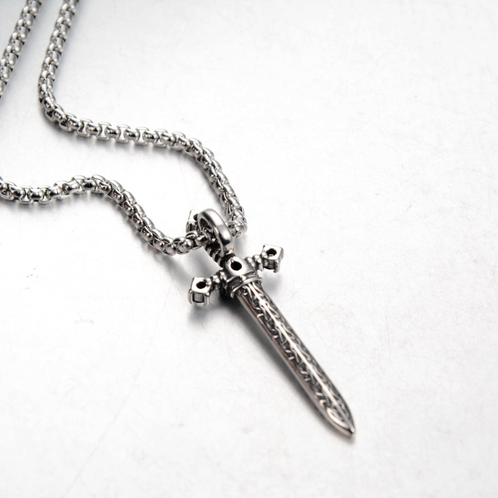 Wholesale Hip-Hop All-match Titanium Steel Diamond-encrusted Sword