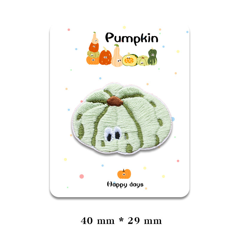 Wholesale Self-adhesive funny pumpkin embroidered patch FS