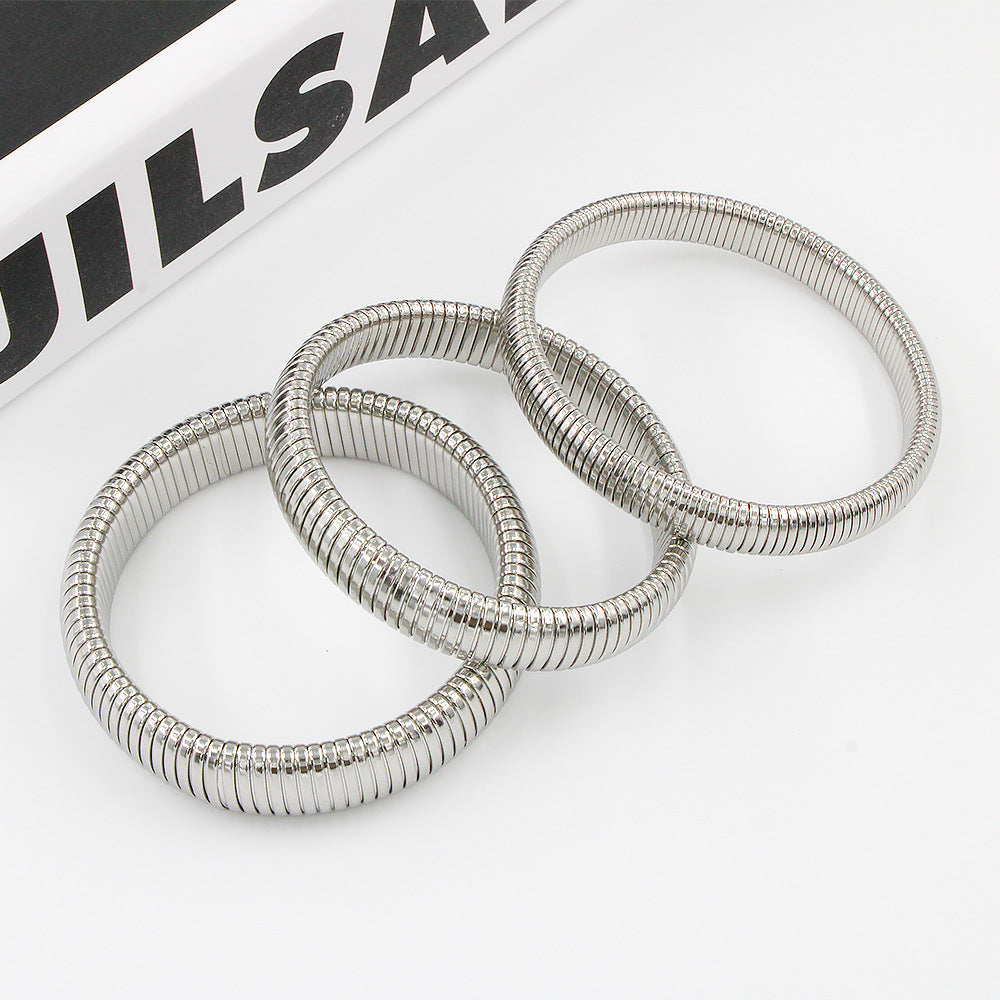 Wholesale Stainless Steel Stretch Stainless Steel 18K Gold Bracelet