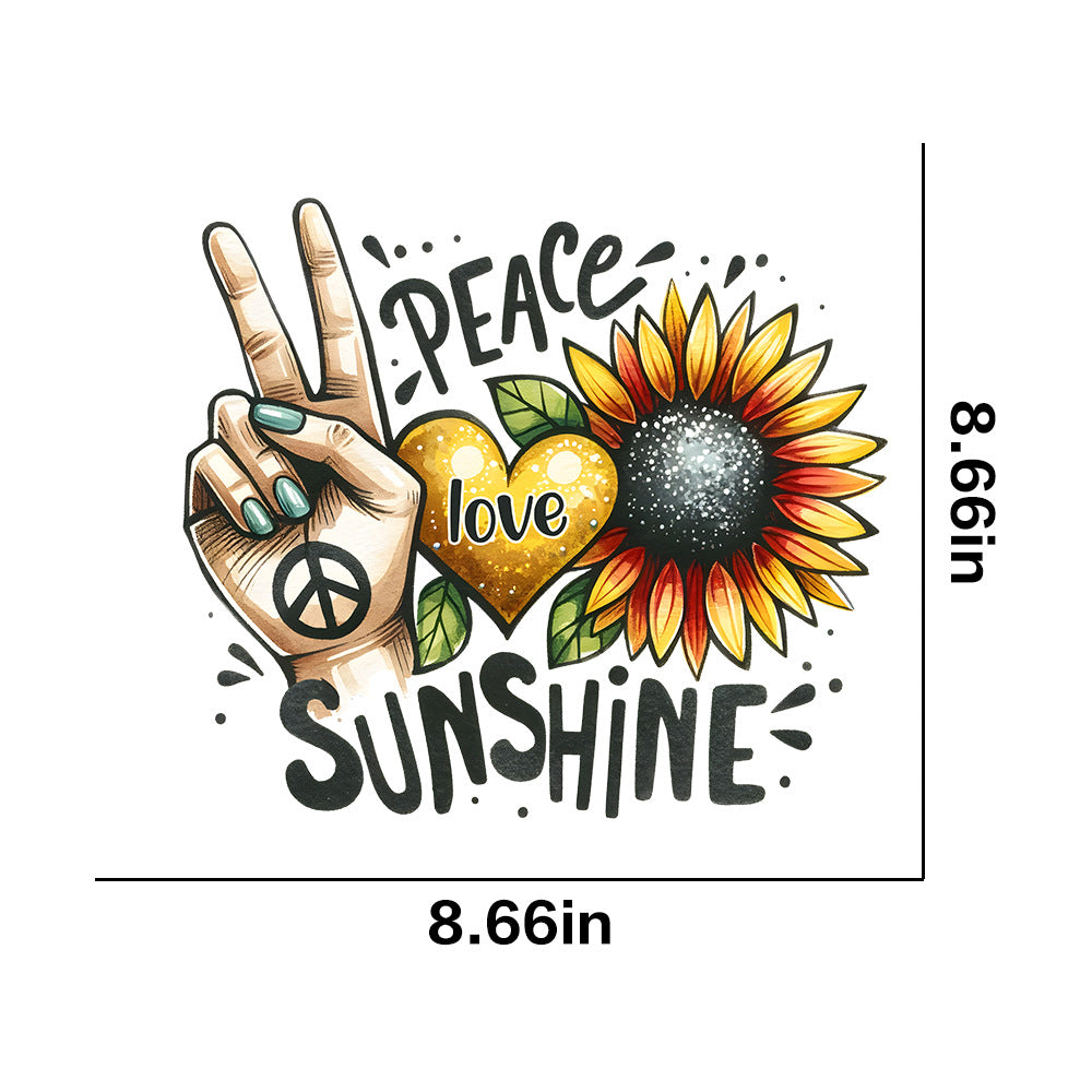 Wholesale 10pcs/pack Sunflower T-shirt heat transfer hot stamping