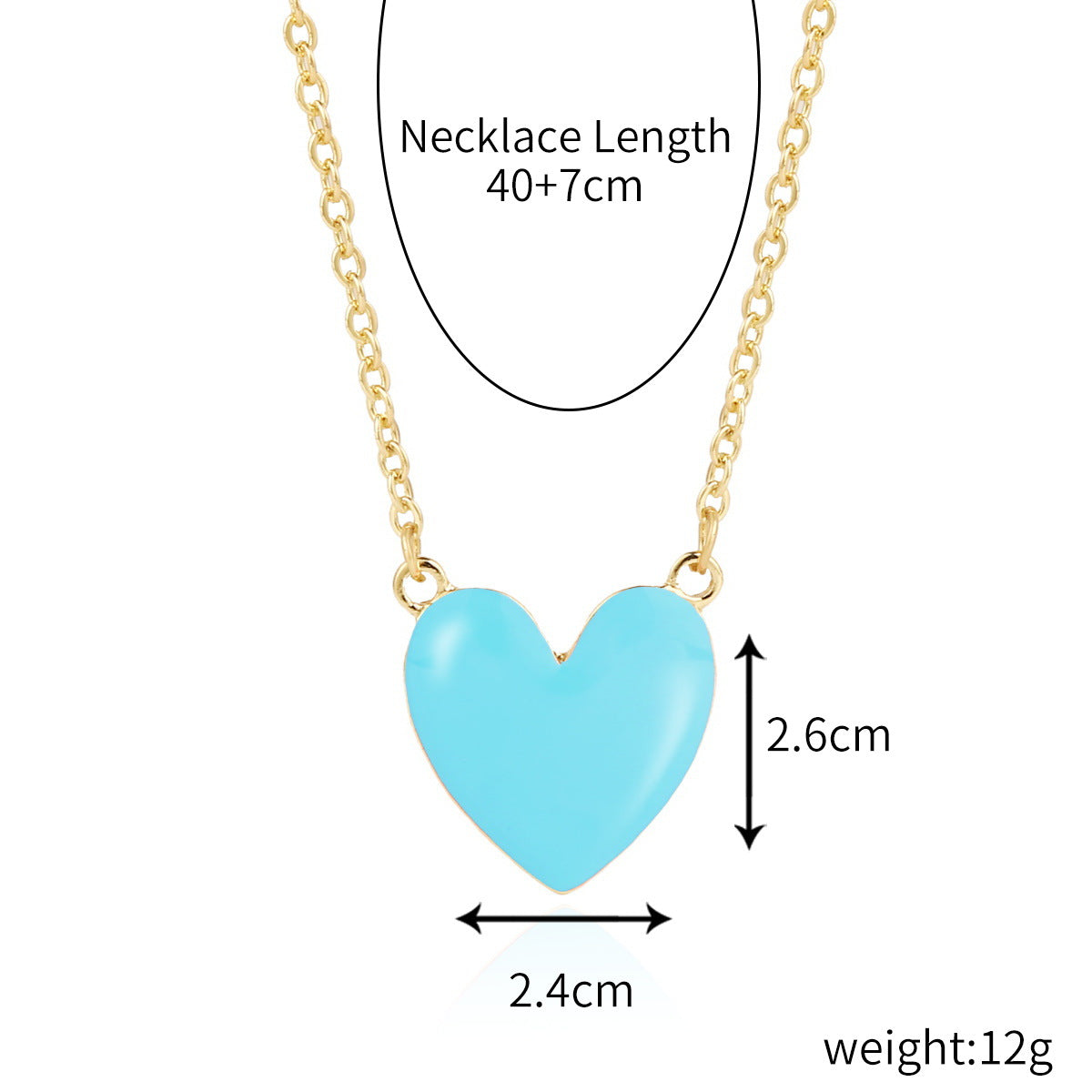 Wholesale Niche Design Alloy Love Rainbow Necklace
