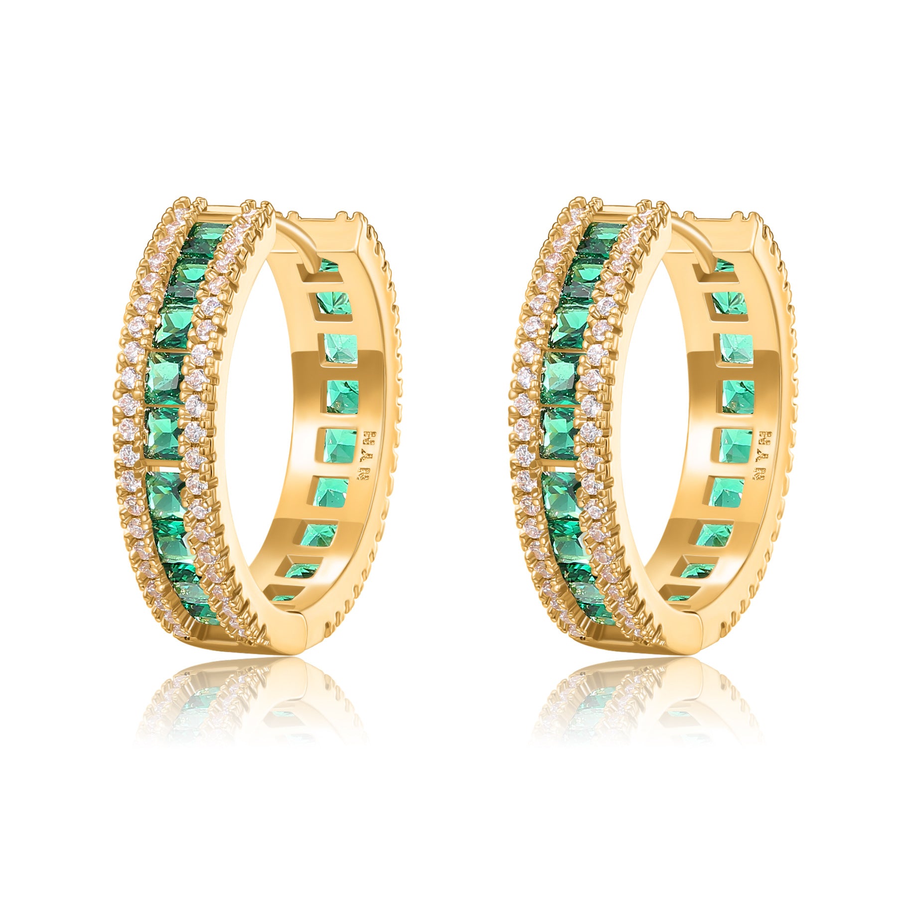 Wholesale Micro-inlaid Diamond Zircon Color Diamond Temperament Personality Simple Fashion High-end Copper Earrings